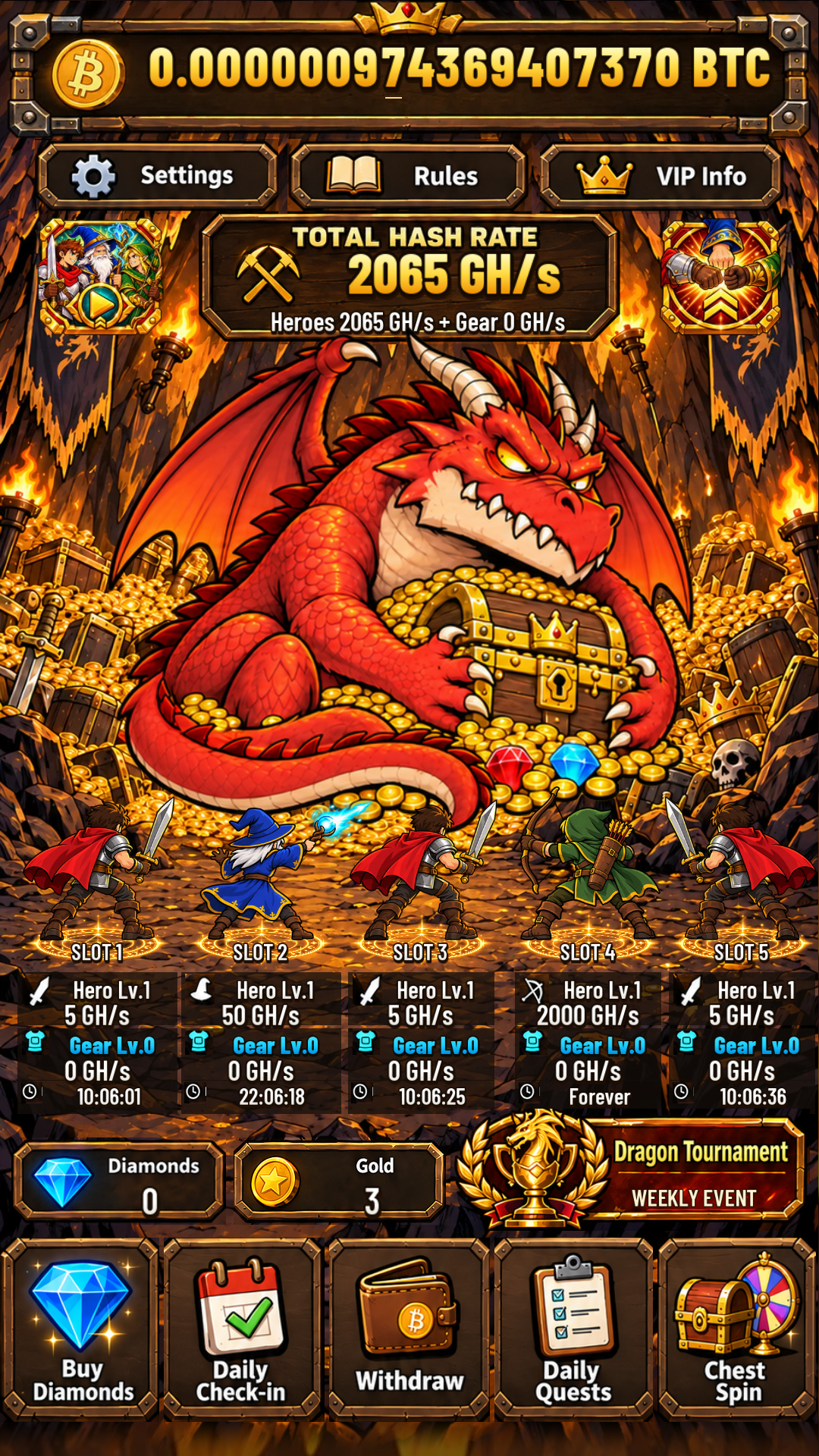 The five-hero squad in an earlier test version